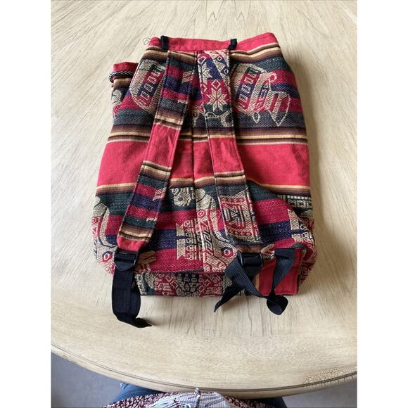Peruvian Manta Boho Backpack Colorful Tribal Aztec Southwest Llama Hippie Ethno - Picture 3 of 9